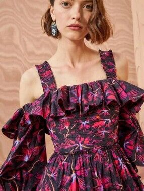 Ulla Johnson Caprice Floral Midi Dress Sz 4